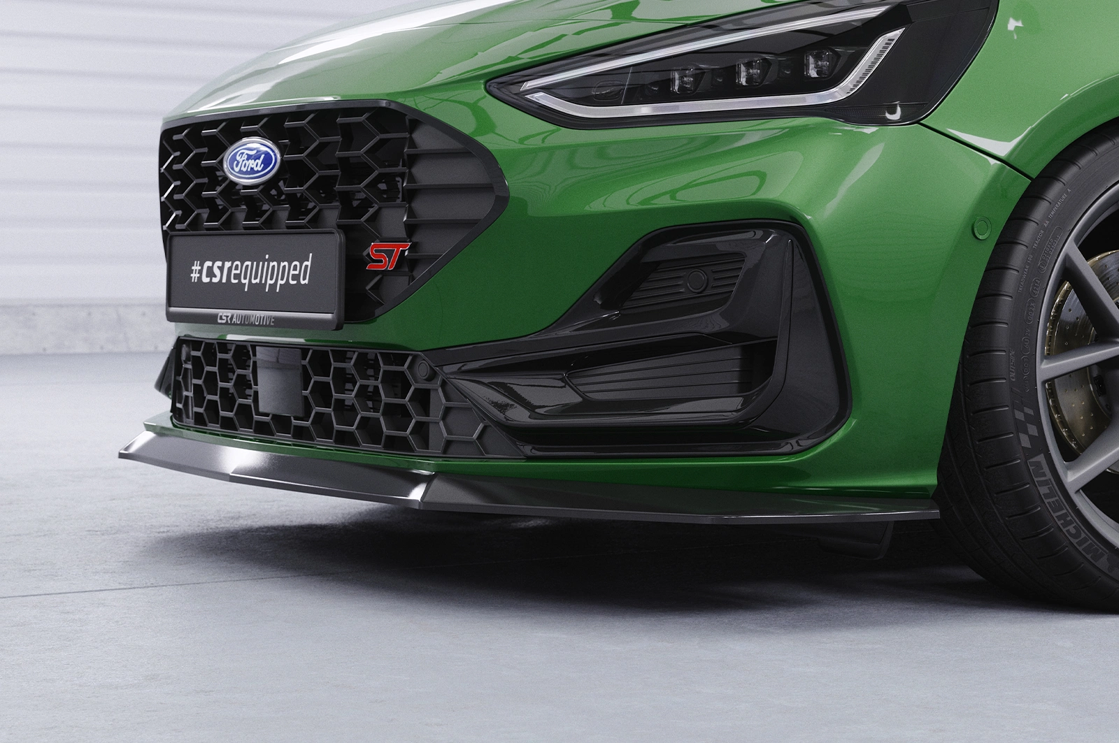 Voorspoiler Ford Focus MK4 ST / ST-Line Glans Zwart – 2018– (ST-Line), 2019– (ST, Facelift)
