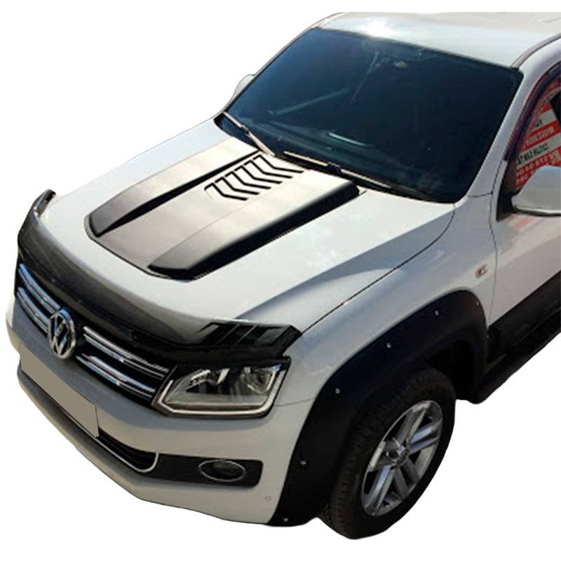 Motorkapluchtinlaat (Scoop)  Volkswagen Amarok MK1 2010-2022 & Nissan Navara D40 2005-2010 - Matzwart