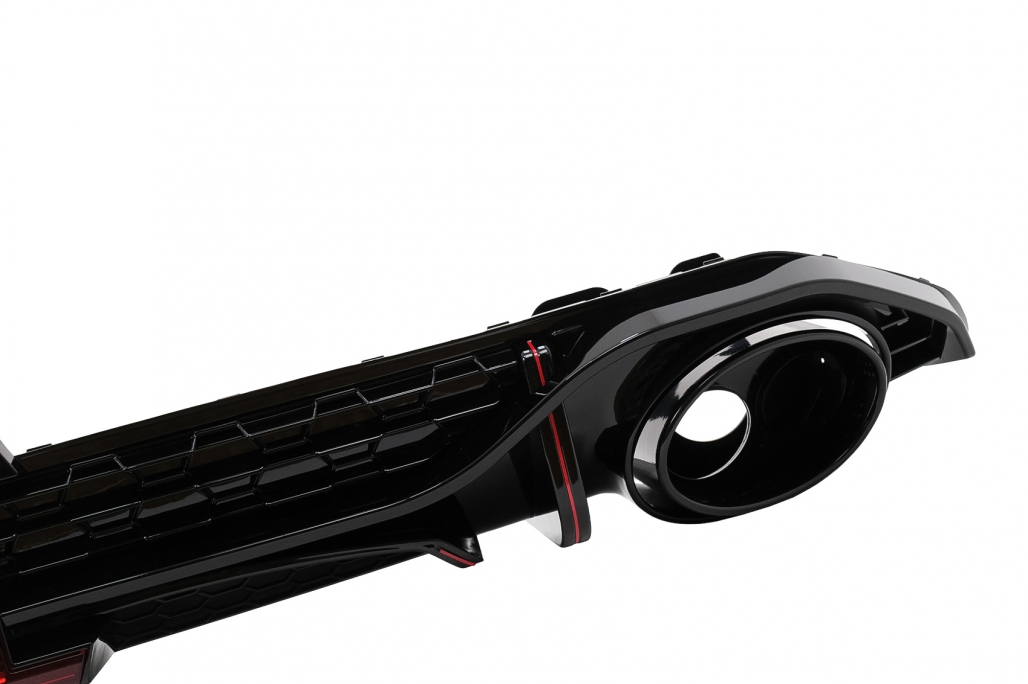Diffuser Audi S3 Hatchback 8Y RS-Look Zwart met sierstukken