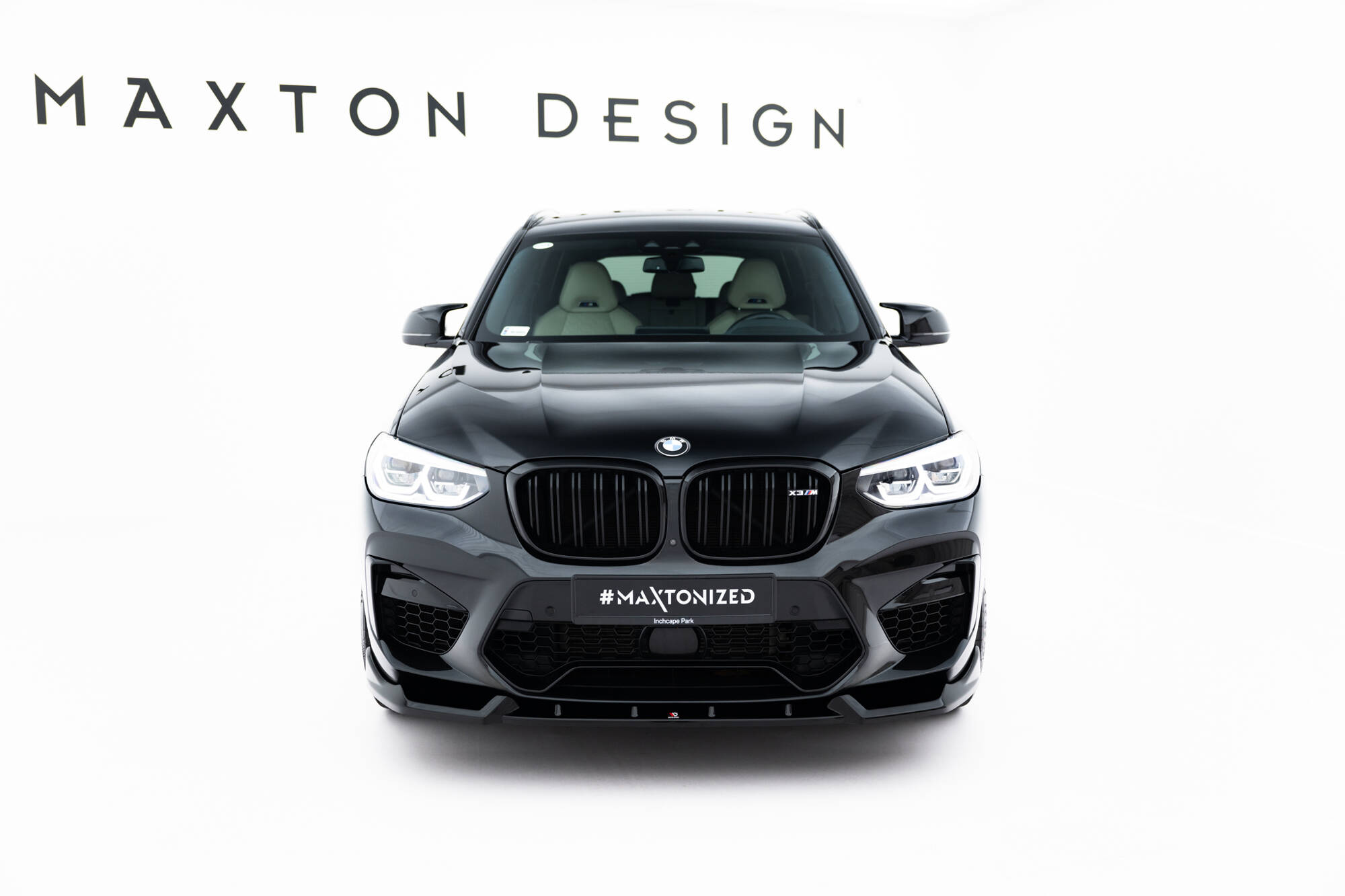 Voorspoiler BMW X3 M F97 Maxton Glanzend zwart