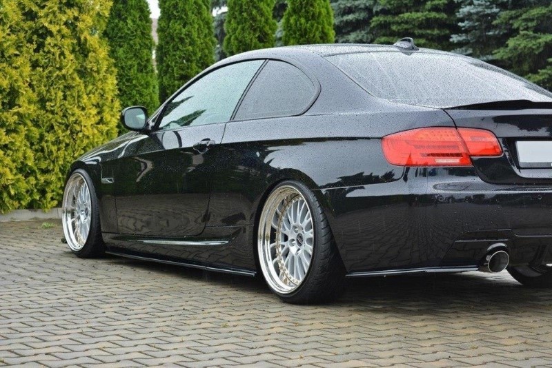Zijskirts Diffusers BMW 3 E92 M-PACK FACELIFT Glanzend Zwart