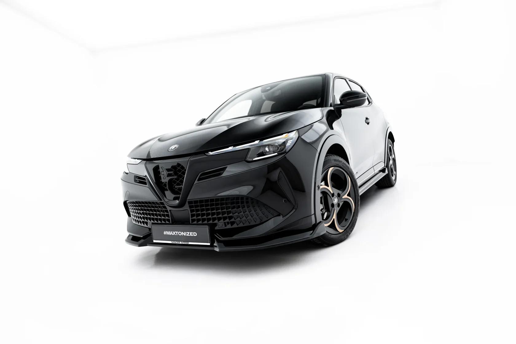 Voorspoiler Alfa Romeo Junior Mk1 Maxton Glans Zwart