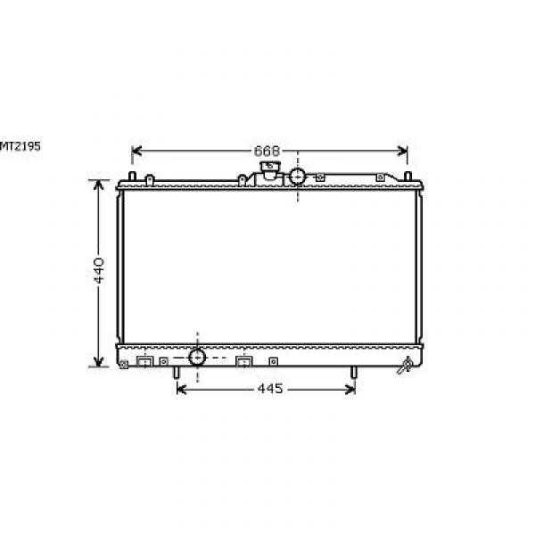 Radiator LANCER 03-05 375X685 2.0I-16V +/-AC