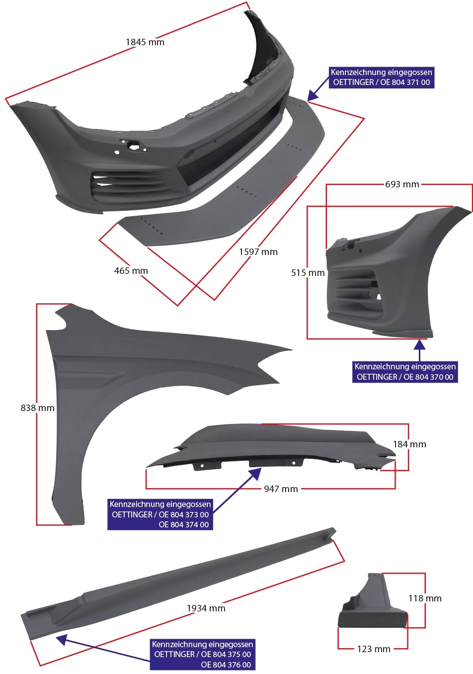 Bodykit Oettinger VW Golf 7 TCR Street