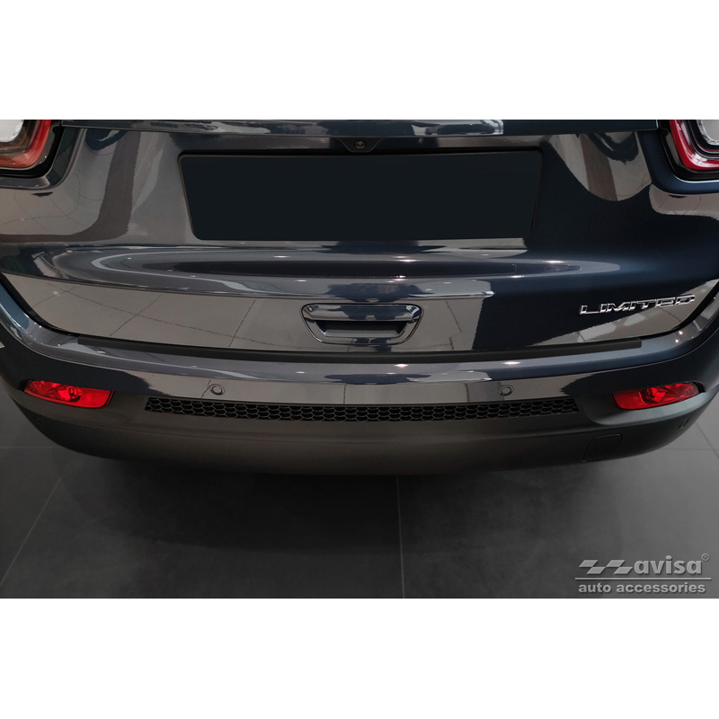 Matzwart RVS Achterbumperprotector  Jeep Compass 2017- 'Ribs'
