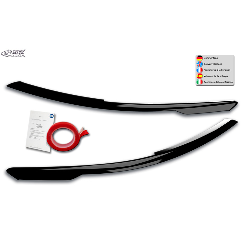 Koplampspoilers  Volkswagen Golf VIII (CD) 2020- (ABS Glanzend Zwart)