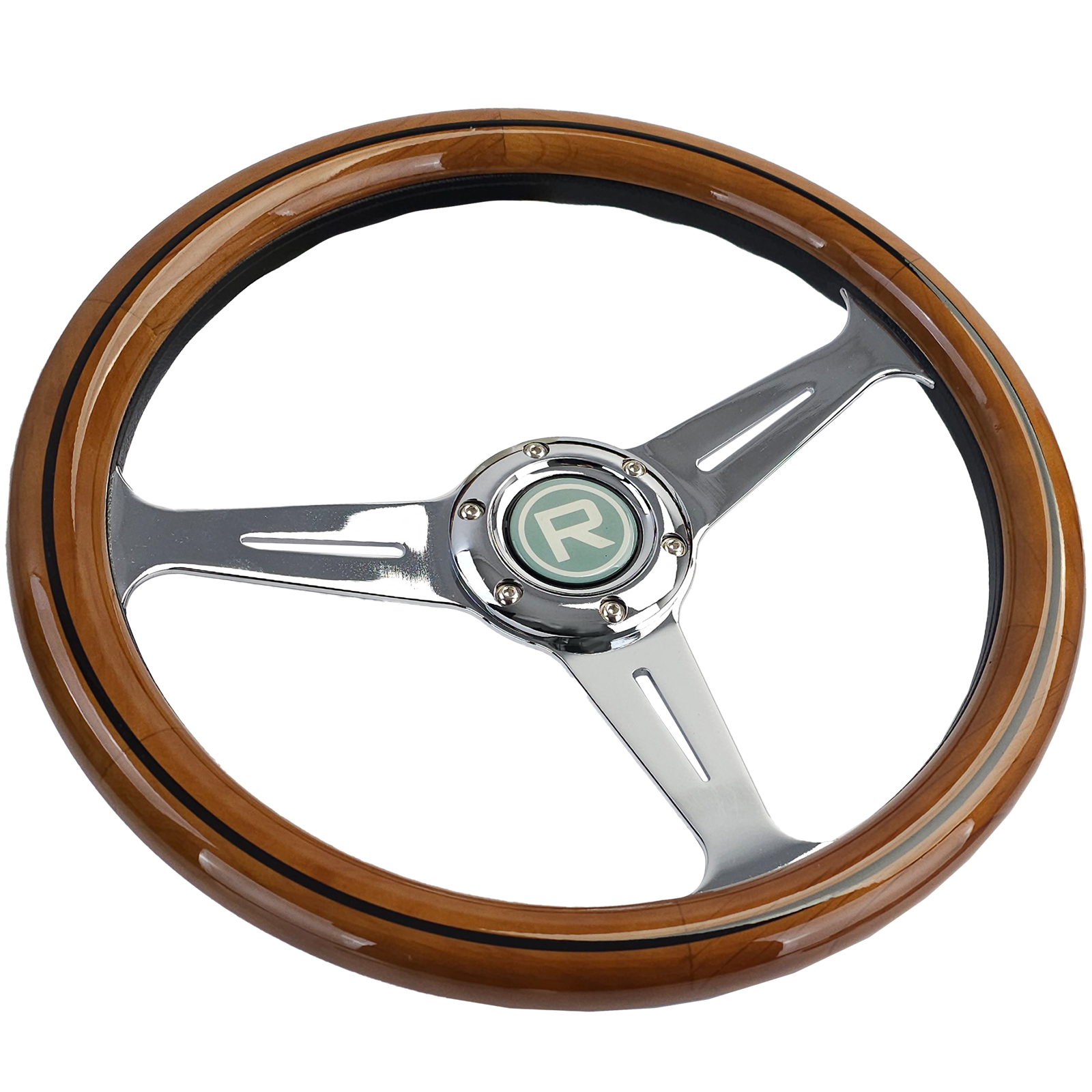 OMP Vintage stuur Hout/Chroom