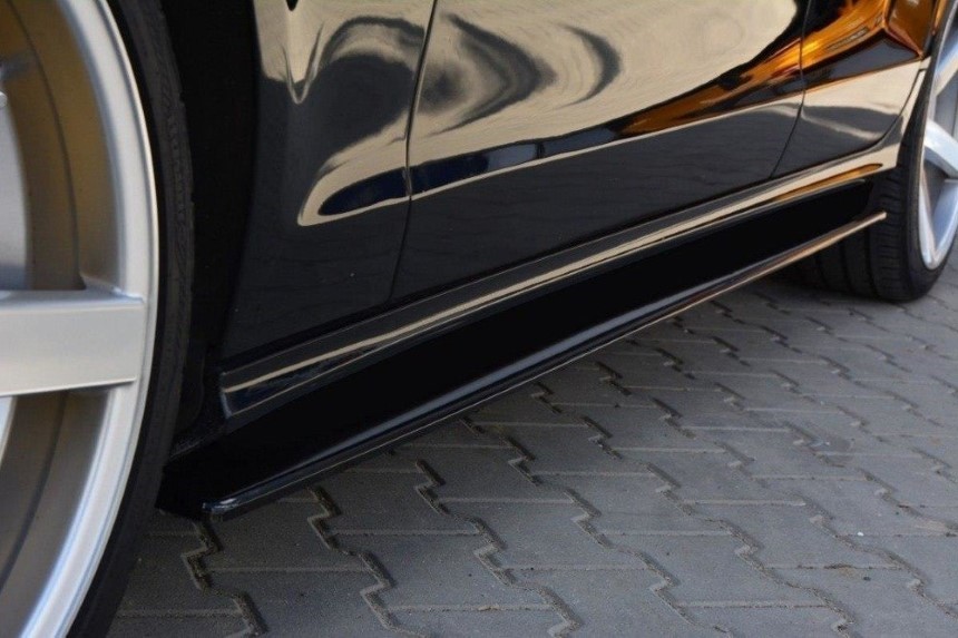 Zijskirts Mercedes CLS W218 AMG-Line Maxton Design glans zwart