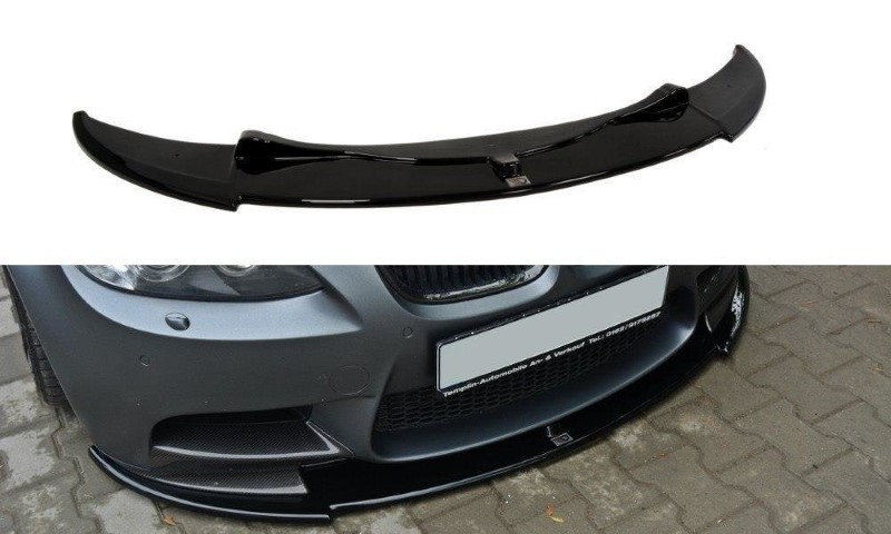 Voorspoiler BMW M3 E92 / E93 (Preface Model past op M Performance splitters) Glanzend Zwart