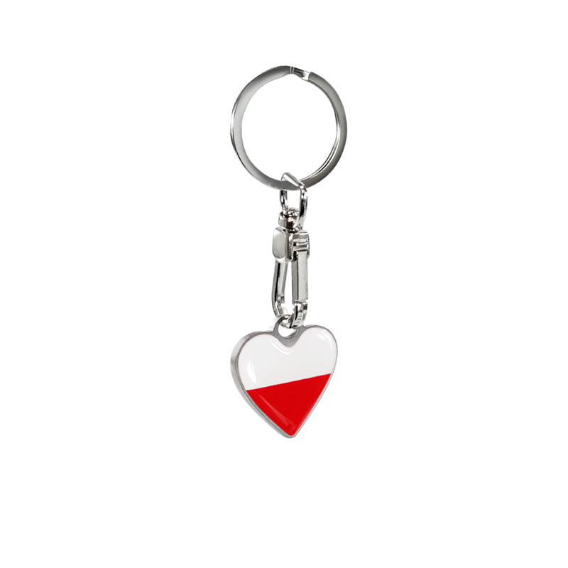 RVS sleutelhanger - 'Heart' Polen