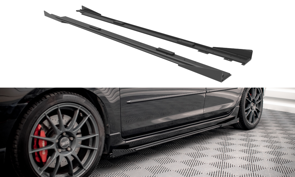 Street Pro Zijskirts met Canards Mazda 3 MPS Mk1 Maxton