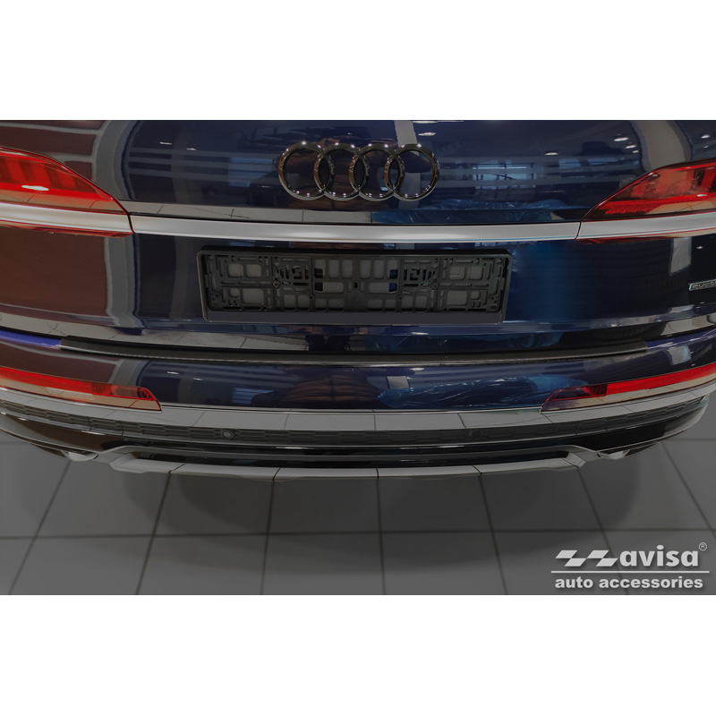 Zwart RVS Achterbumperprotector  Audi Q7 (4M) 2015-2019 & FL 2019- incl. S-Line