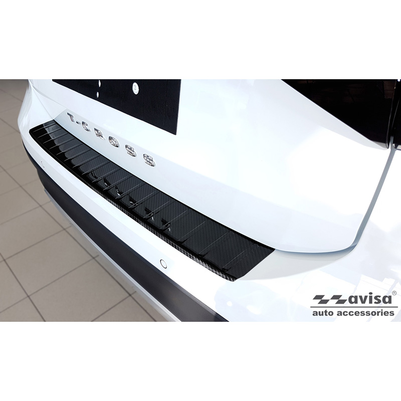 Echt 3D Carbon Achterbumperprotector  Volkswagen T-Cross 2019-2024 & FL 2024- 'Ribs'