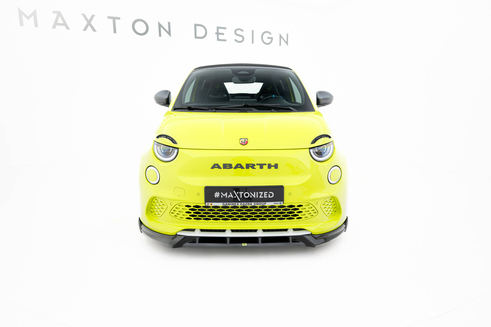 Voorspoiler Abarth 500e Maxton Glanzend zwart
