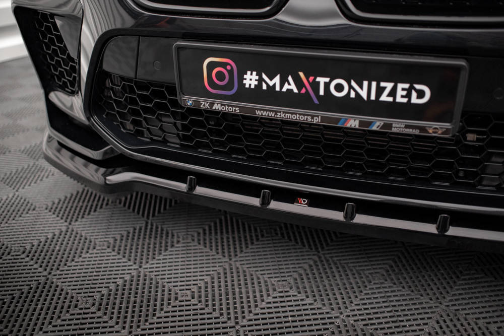 Voorspoiler V.1 BMW X6 M F96 Maxton Glans Zwart