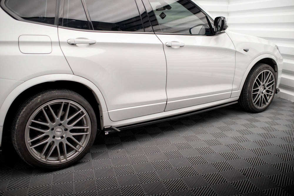 Zijskirts BMW X3 M-Pack F25 2010 - 2014 Maxton Glans Zwart