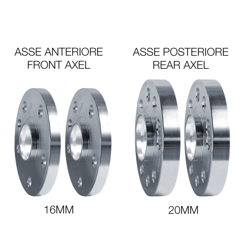 Simoni Racing Aluminium Spoorverbreder Set - 2x16mm(VA) - 2x20mm(AA) (Naaf 58,1mm) inclusief wielbouten -  Fiat diversen