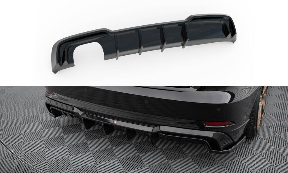 Diffuser Audi A3 S-Line Sportback 8V FL Maxton Glans Zwart