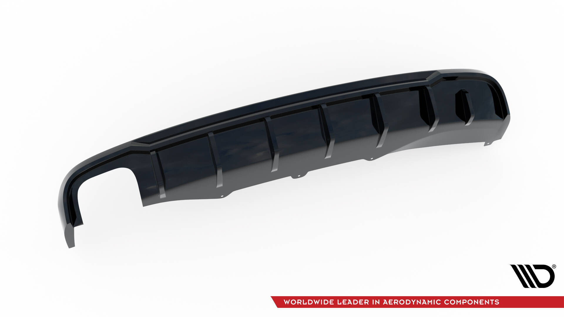 Achter Diffuser Audi A4 B8 07-11 Maxton Glans zwart (enkelzijdige versie met dubbele uitlaat)