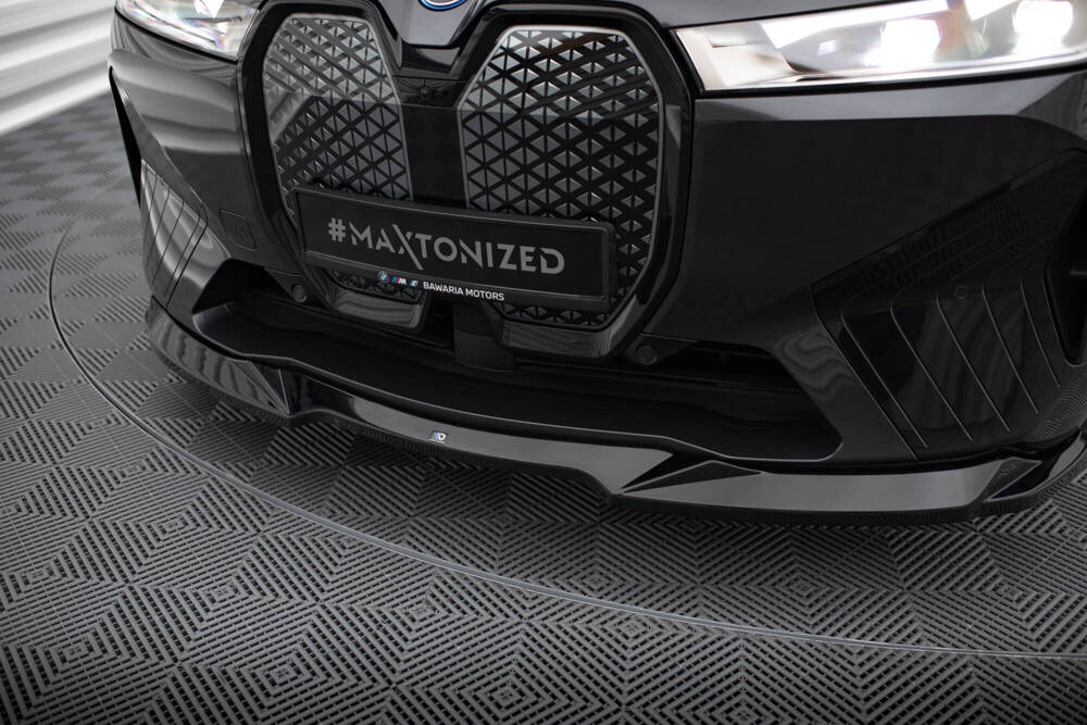 Voorspoiler V.2 BMW iX i20 Maxton Glans Zwart