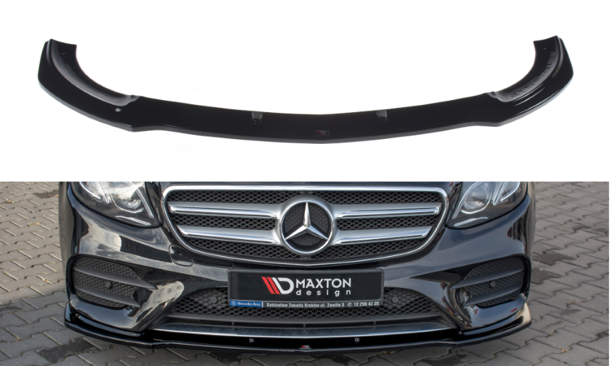 Voorspoiler Mercedes E43 AMG/AMG-Line W213 Maxton Design glans zwart