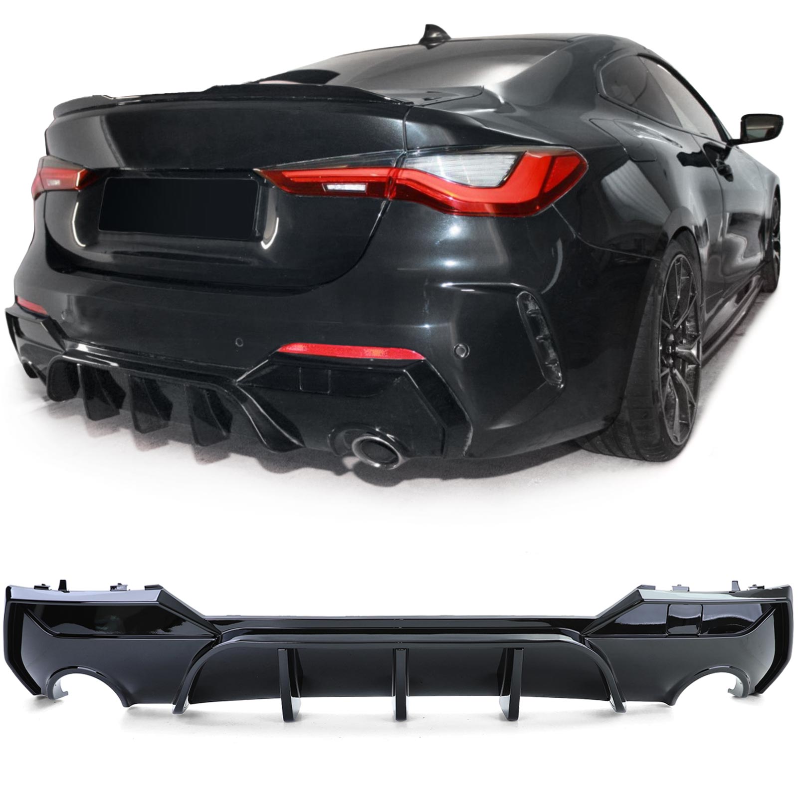 Diffuser BMW 4 Serie M Pakket G22 G23 Glans Zwart
