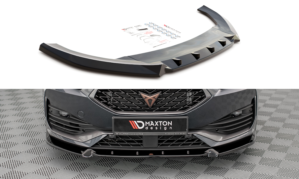 Voorspoiler V.1 Seat Leon Cupra Maxton Glans Zwart