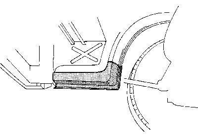 dorpel, binnen, rechts VW LT, 1975-1996