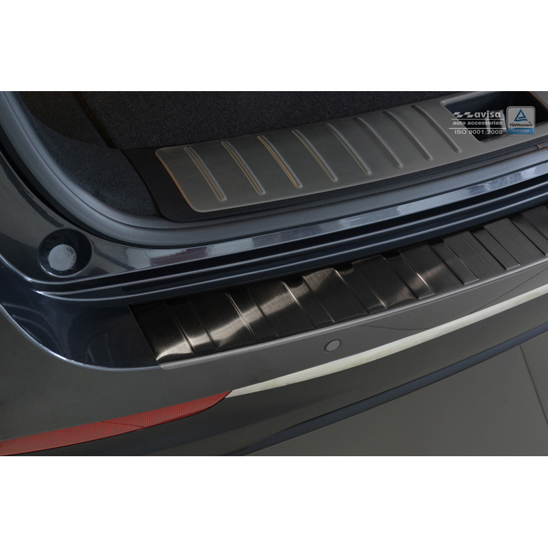 Zwart RVS Achterbumperprotector  Kia Optima Combi 2016- 'Ribs'