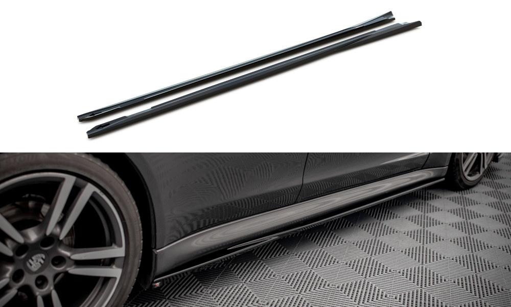Zijskirts V.2 Porsche Panamera 970 Maxton Glans Zwart