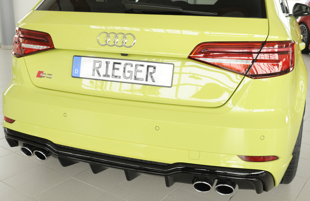 Diffuser  Audi S3 A3 8V S-Line Hatchback & Sportback 16-20 Glans Zwart