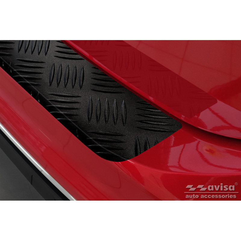 Matzwart Aluminium Achterbumperprotector  Volkswagen Tiguan II incl. Allspace & R-Line 2016-2020 & FL 2020-2024 'Riffled Plate'