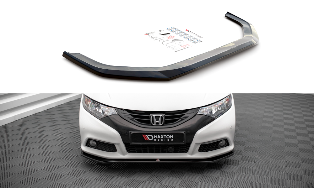 Voorspoiler V.1 Honda Civic Tourer MK9 Maxton Glans Zwart