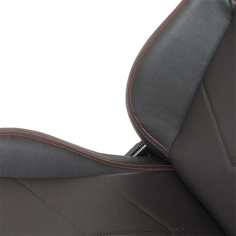 Sport seat Type TN Black PU leather + red stitching