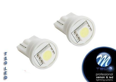 2x M-tech L040 Wit LED T10 12V 1x SMD5054