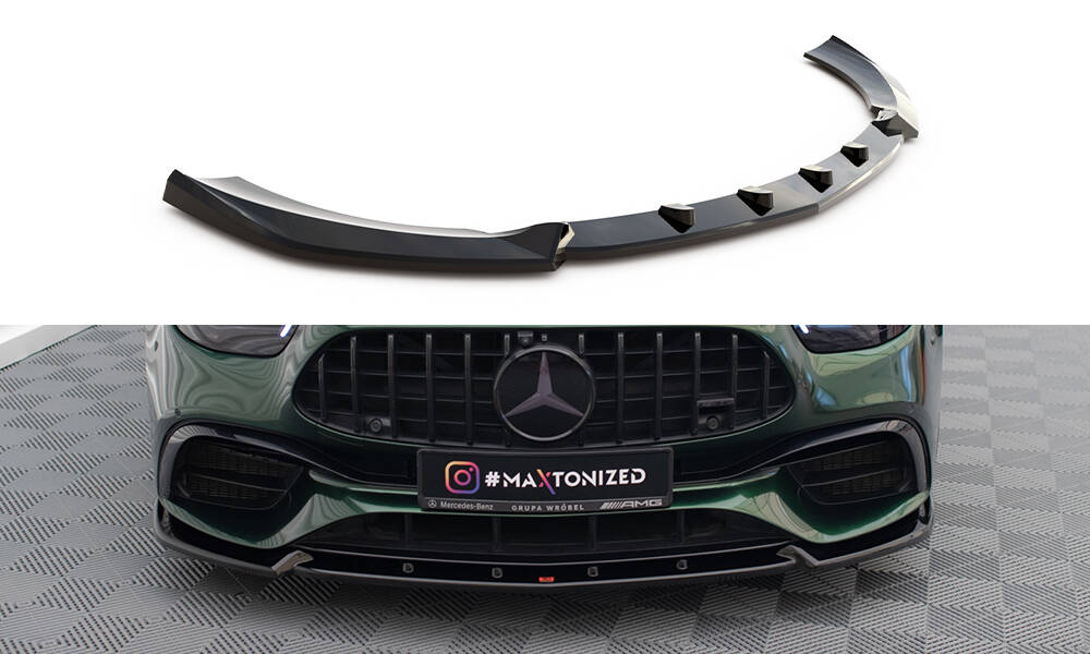 Voorspoiler V.2 Mercedes AMG E63 W213 FL Glans Zwart