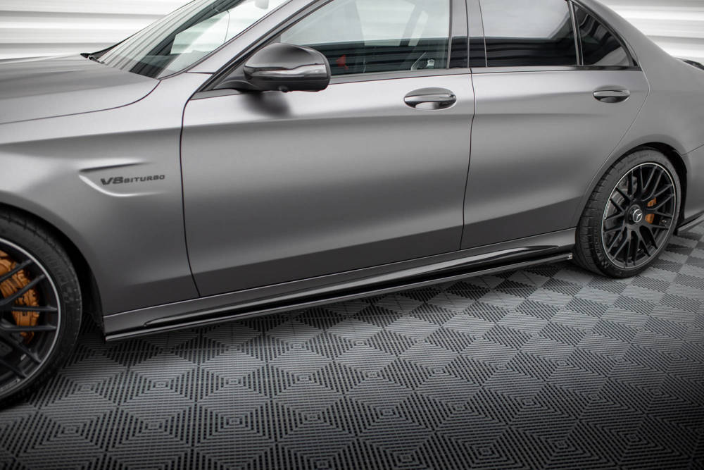 Zijskirts Mercedes AMG C63 Sedan / Estate FL Maxton Glans Zwart