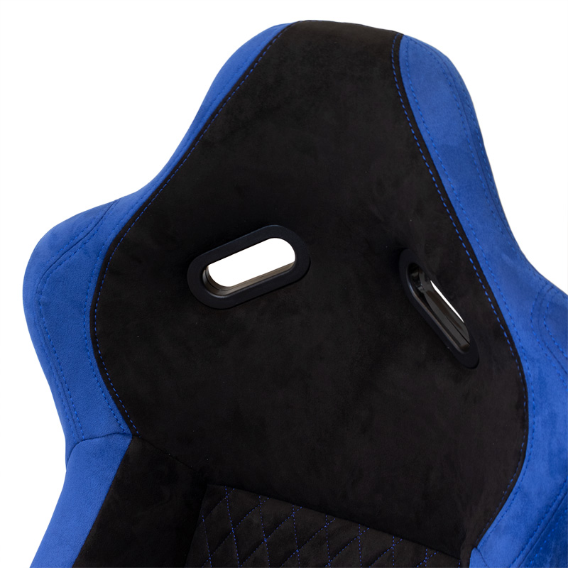 Sportstoel 'LV' - Zwart/Blauw - Vaste polyester rugleuning - incl. sledes