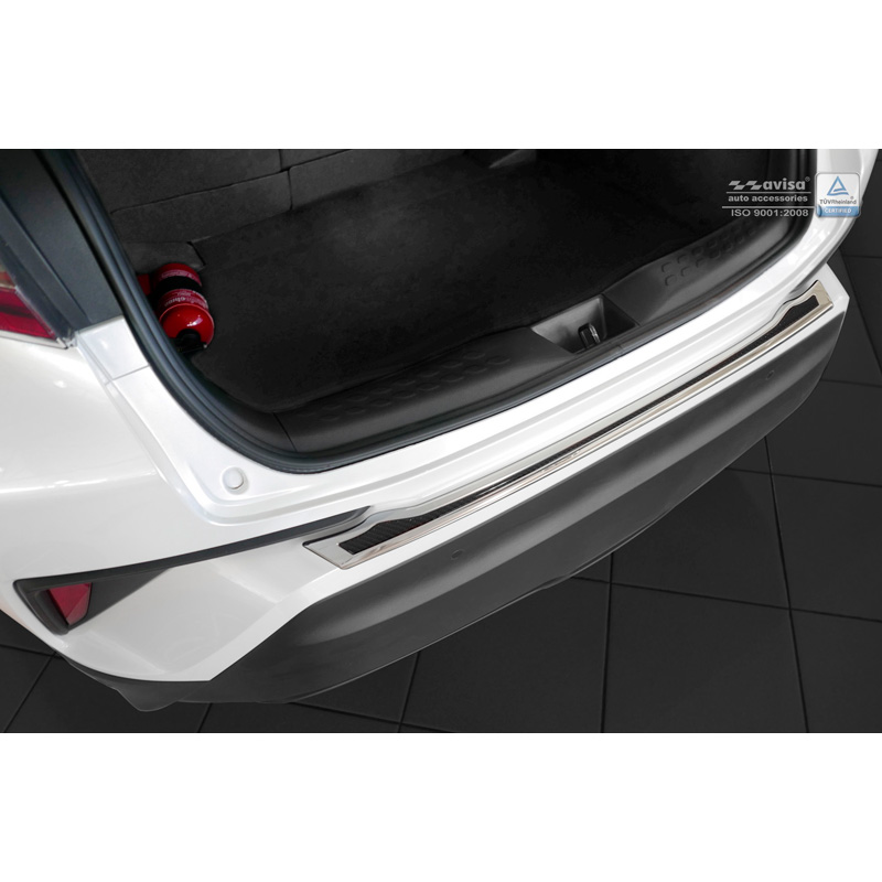 RVS Achterbumperprotector 'Deluxe'  Toyota C-HR 2016-2019 & Facelift 2019-2023 Chroom/Zwart Carbon