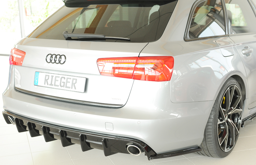 Achterdiffuser Audi A6 (4G/C7) – 11.10-08 (met trekhaak) Glans Zwart