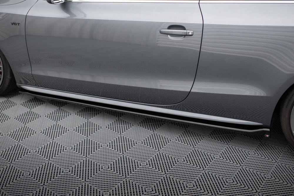 Zijskirts Audi A5 S-Line / S5 8T Coupe FL Maxton Glans Zwart