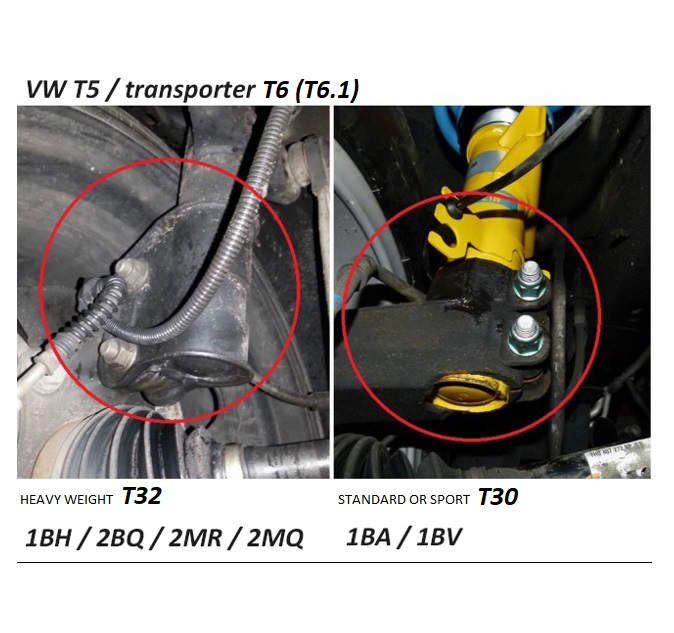 Schroefset Koni VW Transporter T6.1 Rood T32