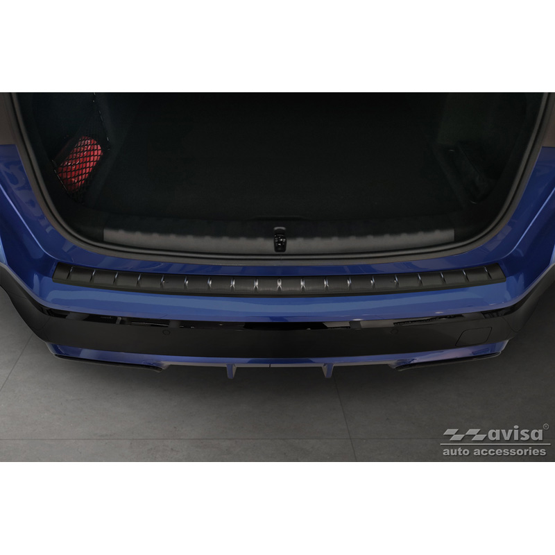 Zwart RVS Achterbumperprotector  BMW X1 U11 M-Sport 2022- 'Ribs'