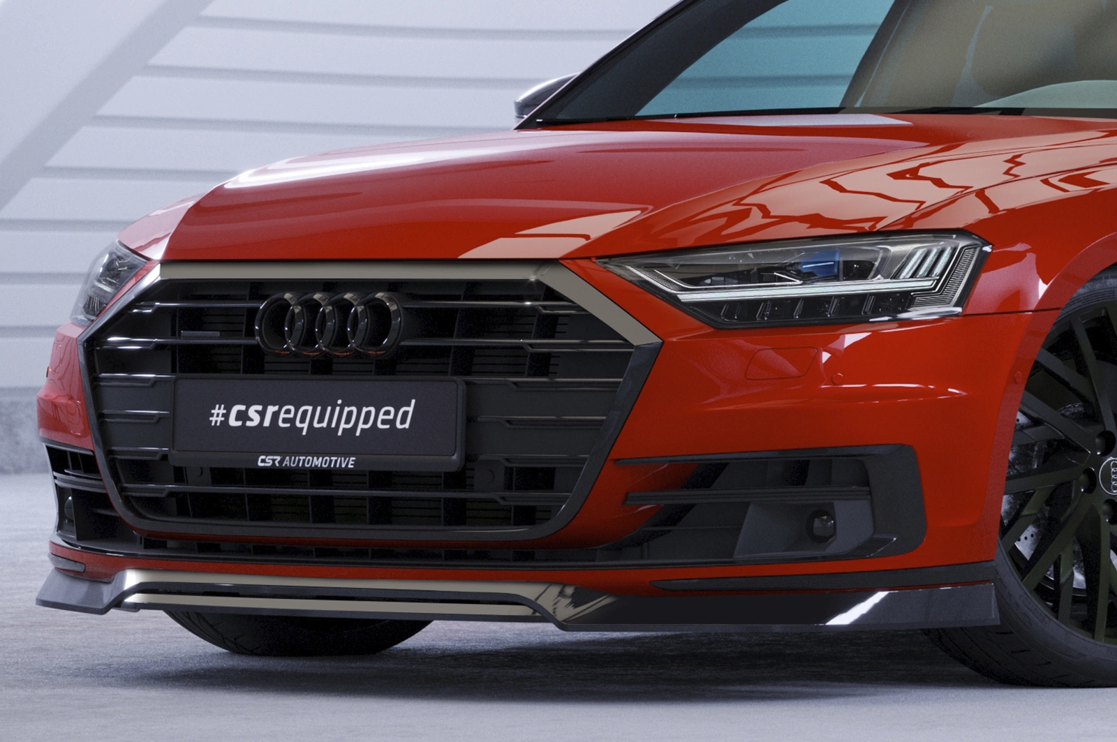 Voorspoiler Audi A8 (D5) Glans Zwart (2017–2021) CSR