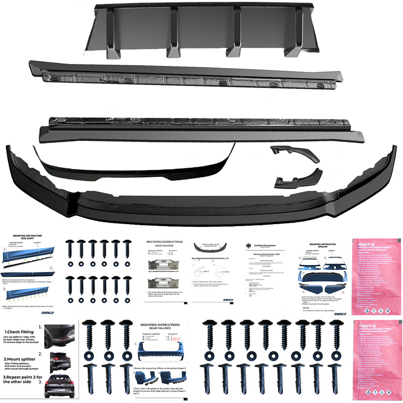 Oneway Complete bodykit  Volkswagen Tiguan II R-Line 2016-2020 - Glanzend zwart