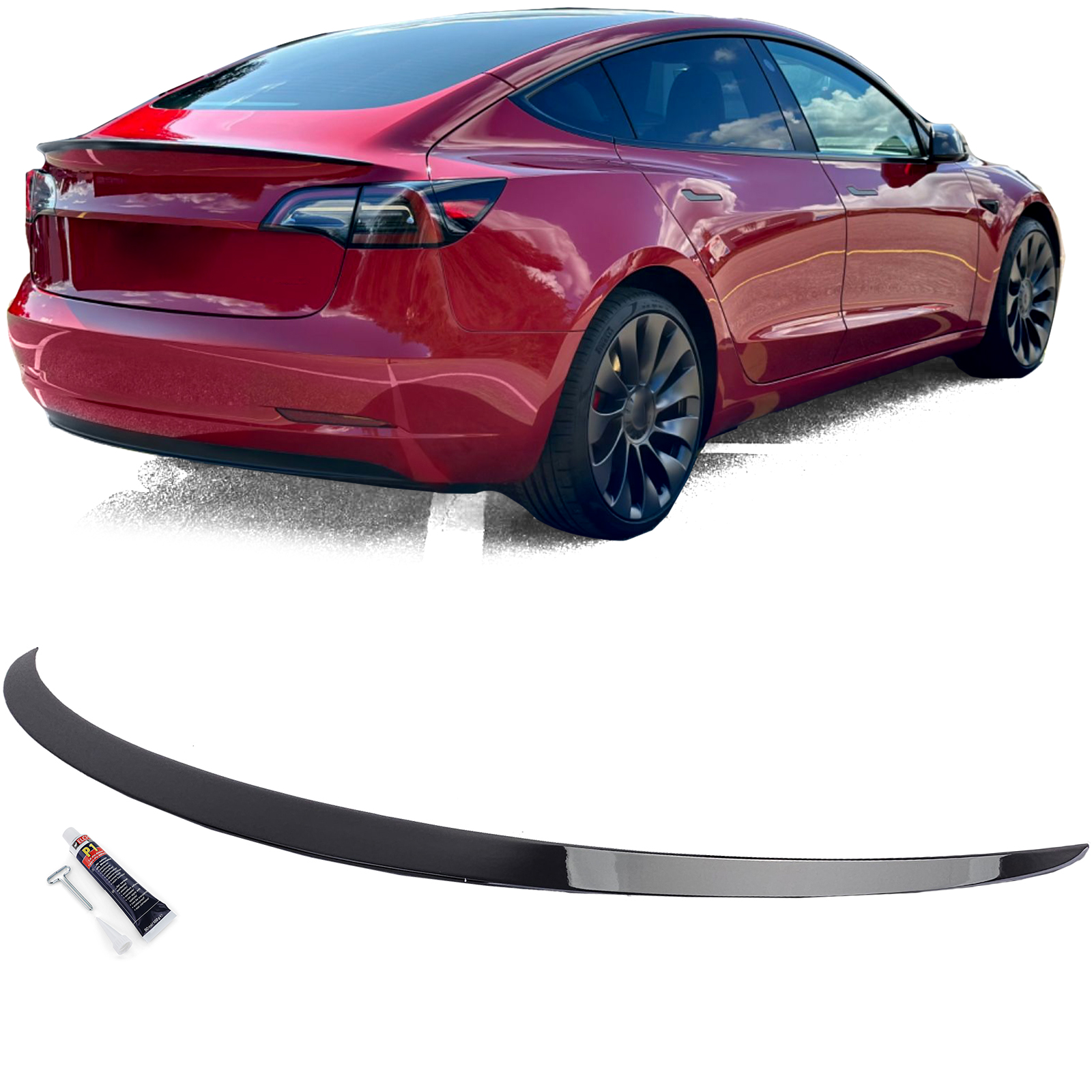 Spoiler Tesla Model 3 Glans Zwart