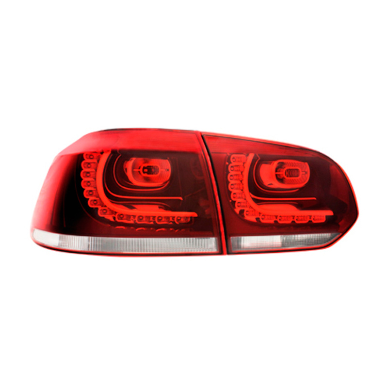 Set R-Look LED Achterlichten  Volkswagen Golf VI 2008-2012 excl. Variant - Rood/Helder