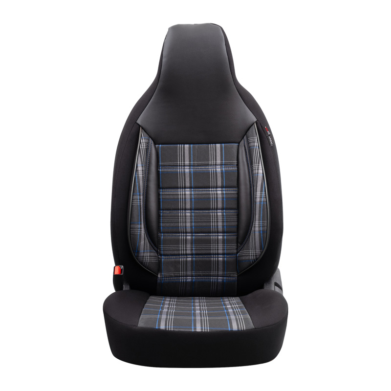 Universele Stoffen 'CityBug' Stoelhoezenset 'Sports' Zwart/Grijs/Blauw - 9-delig - geschikt voor Side-Airbags