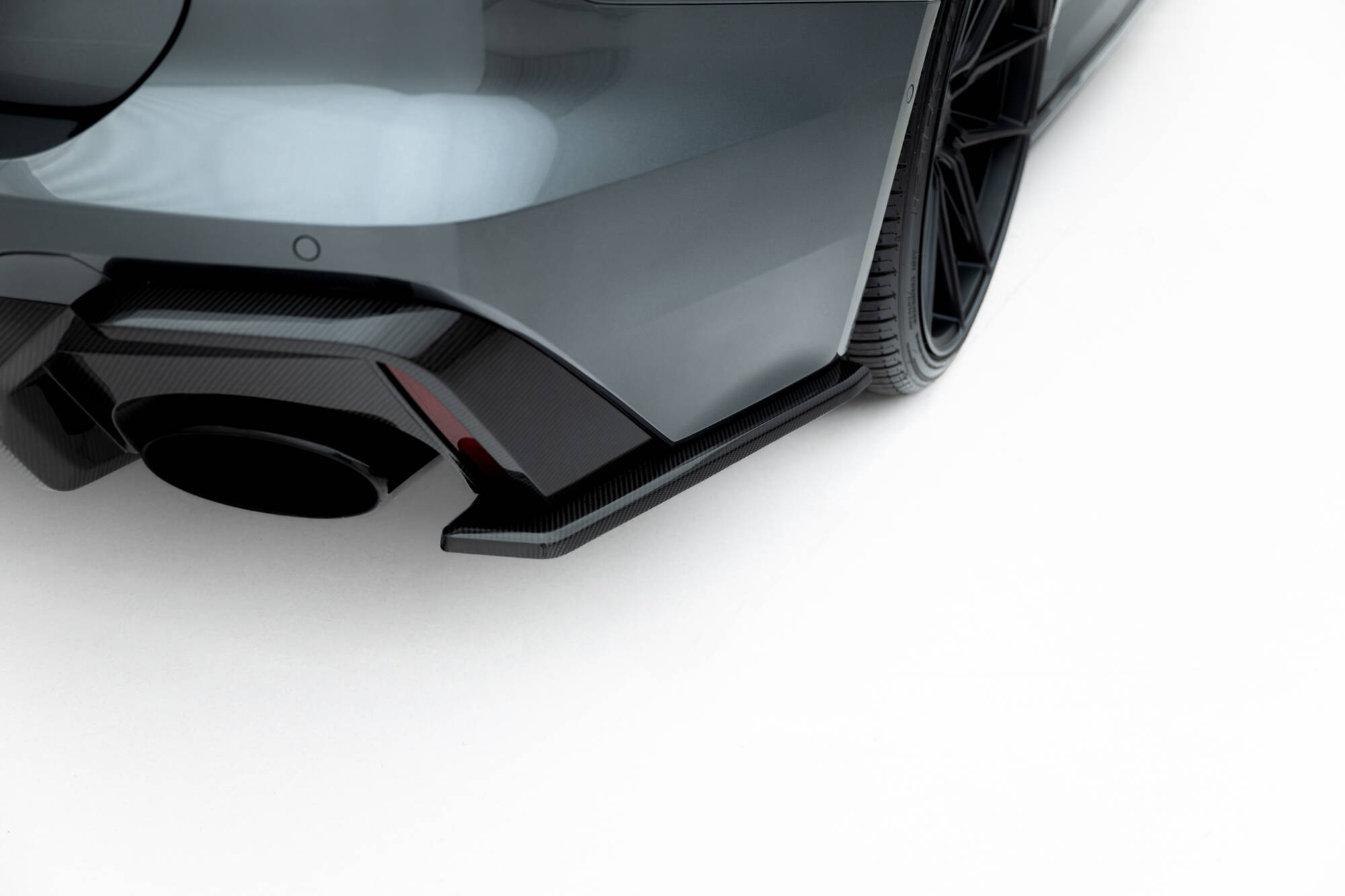 Carbon Fiber Achterzij Spoilers Audi RS6 C8 Maxton Glanzend zwart