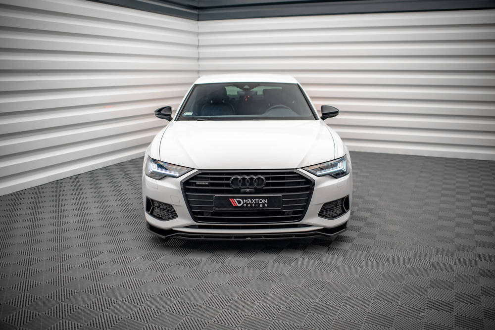 Voorspoiler V.3 Audi A6 C8 Maxton Glans Zwart
